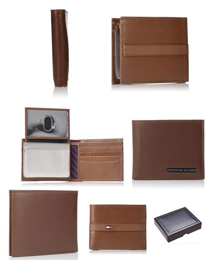 Mua Ví Nam Tommy Hilfiger Men's Thin Sleek Casual Bifold Wallet Tan, màu nâu, Giá tốt